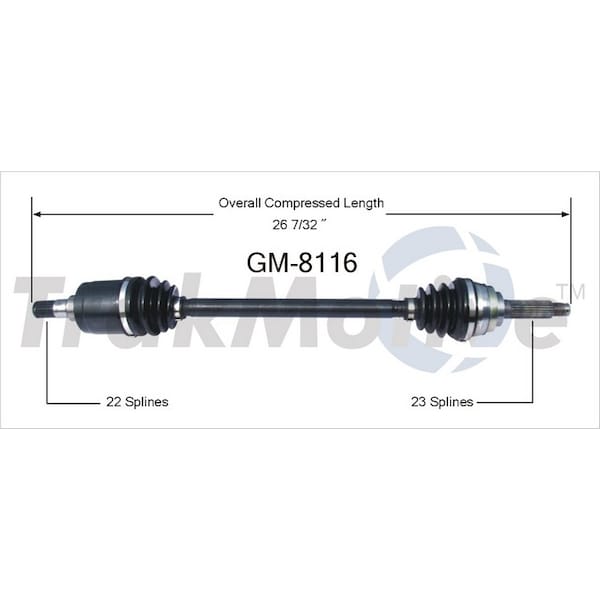 Surtrack Axle Cv Axle Shaft, Gm-8116 GM-8116 - main